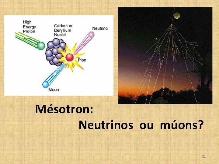 Mésotron: Neutrinos ou múons? 51 