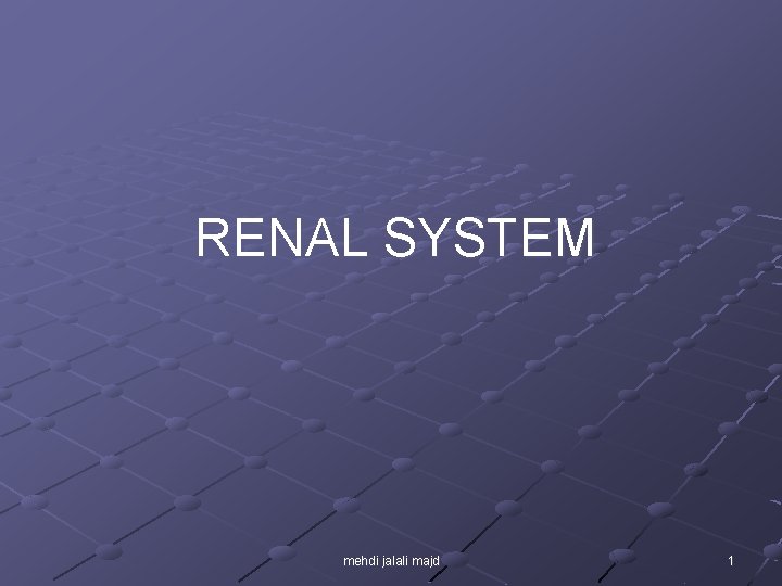 RENAL SYSTEM mehdi jalali majd 1 