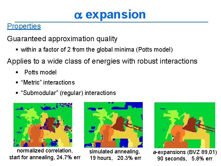  expansion Properties Guaranteed approximation quality § within a factor of 2 from the