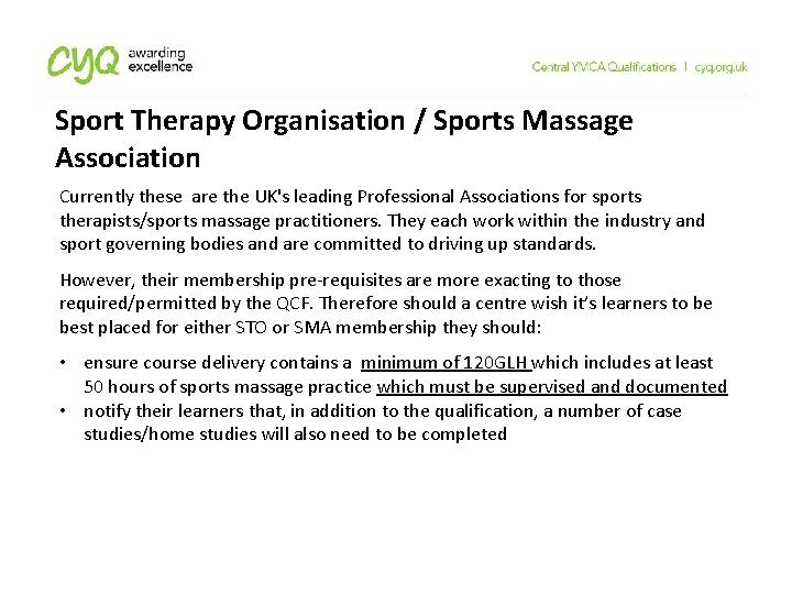 Sport Therapy Organisation / Sports Massage Association Currently these are the UK's leading Professional Sport Therapy Organisation / Sports Massage Association Currently these are the UK's leading Professional