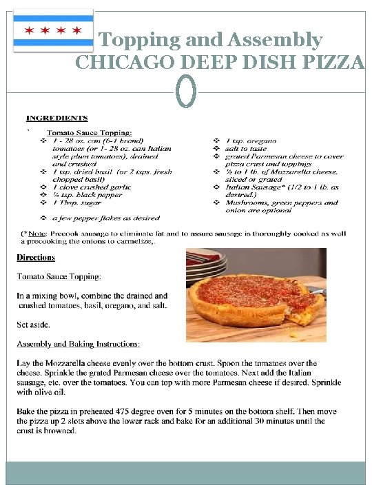 Topping and Assembly CHICAGO DEEP DISH PIZZA 