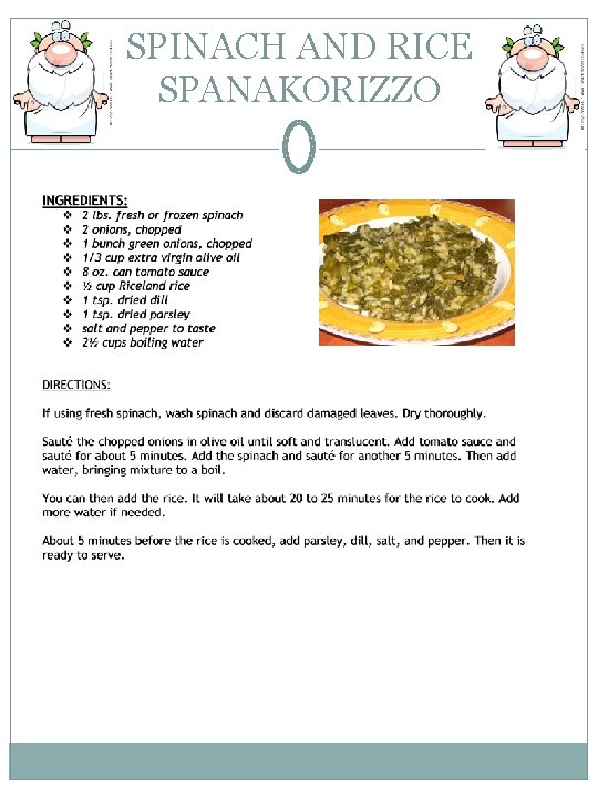SPINACH AND RICE SPANAKORIZZO 