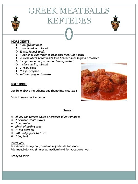 GREEK MEATBALLS KEFTEDES 
