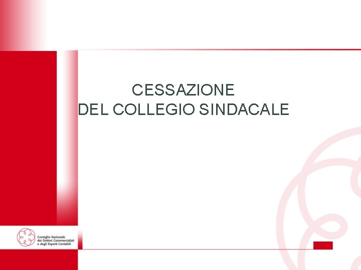 CESSAZIONE DEL COLLEGIO SINDACALE CESSAZIONE DEL COLLEGIO SINDACALE