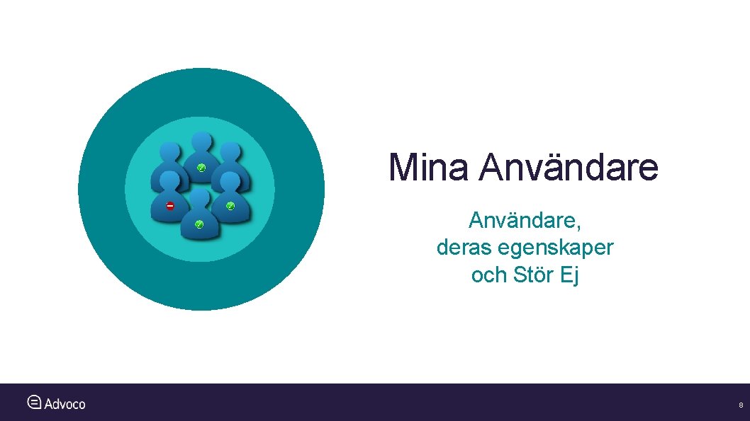 Mina Användare, deras egenskaper och Stör Ej 8 