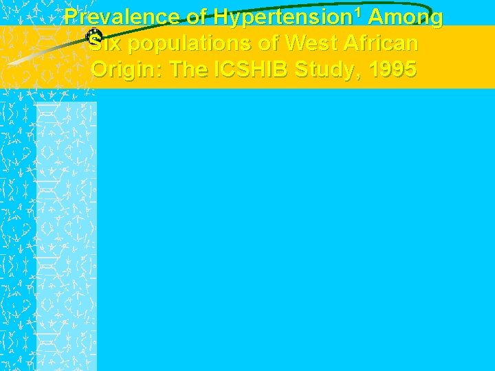 Prevalence of Hypertension 1 Among Six populations of West African Origin: The ICSHIB Study,