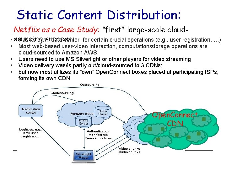 Static Content Distribution: Netflix as a Case Study: “first” large-scale cloudsuccess § sourcing Has