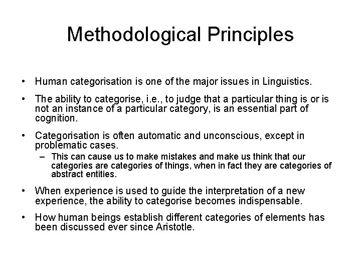 Introduction to Cognitive Linguistics Lecture 1 Lecture 1