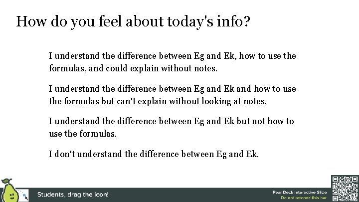 How do you feel about today's info? I understand the difference between Eg and