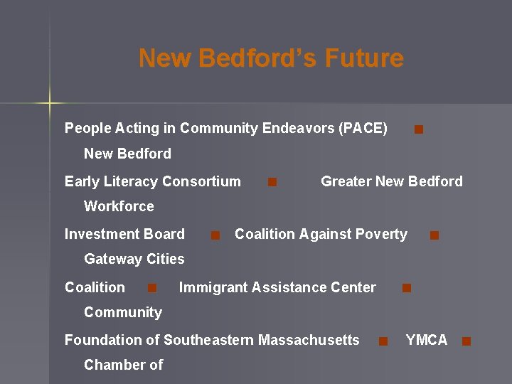 New Bedford’s Future People Acting in Community Endeavors (PACE) New Bedford Early Literacy Consortium