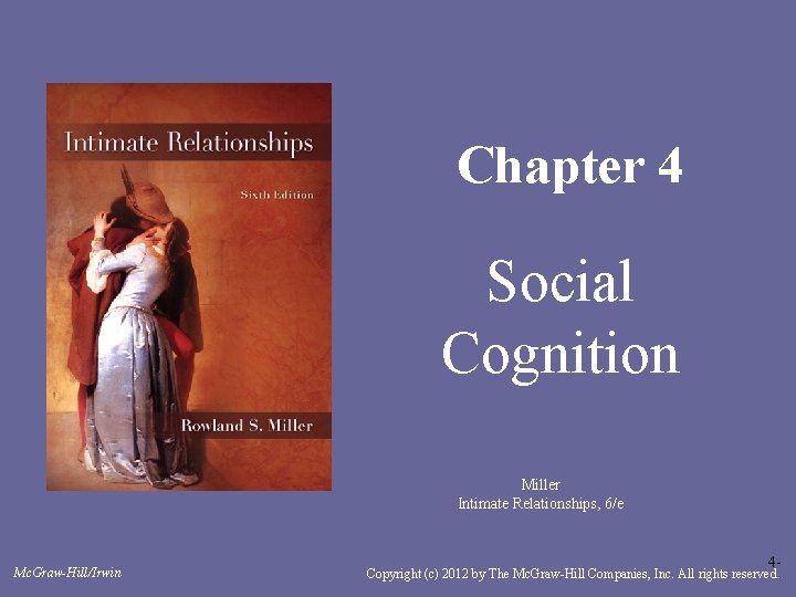 Chapter 4 Social Cognition Miller Intimate Relationships, 6/e Mc. Graw-Hill/Irwin 4 - Copyright (c)