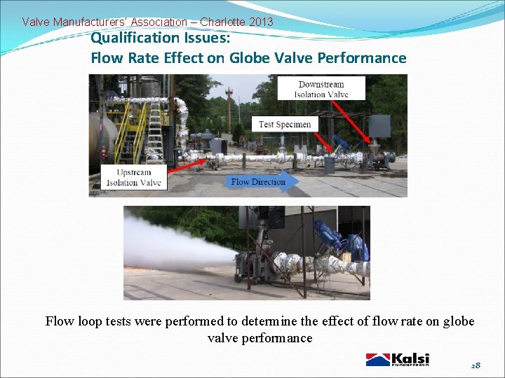 Valve Manufacturers’ Association – Charlotte 2013 Qualification Issues: Flow Rate Effect on Globe Valve