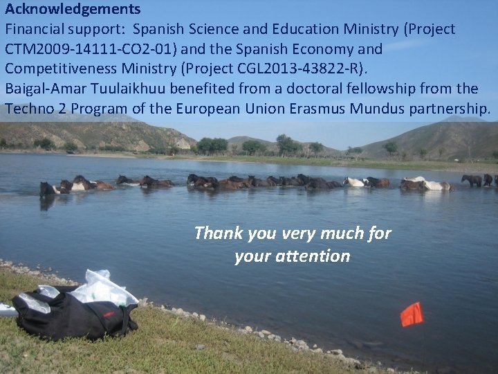 Acknowledgements Financial support: Spanish Science and Education Ministry (Project CTM 2009 -14111 -CO 2