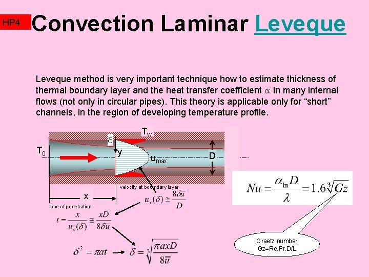 HP 4 Convection Laminar Leveque method is very important technique how to estimate thickness