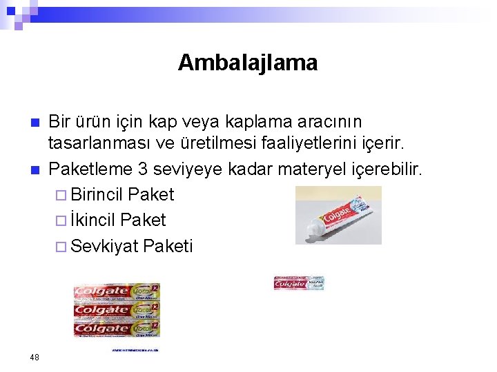 Ambalajlama n n 48 Bir ürün için kap veya kaplama aracının tasarlanması ve üretilmesi