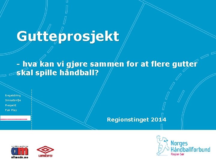 Gutteprosjekt - hva kan vi gjøre sammen for at flere gutter skal spille håndball?