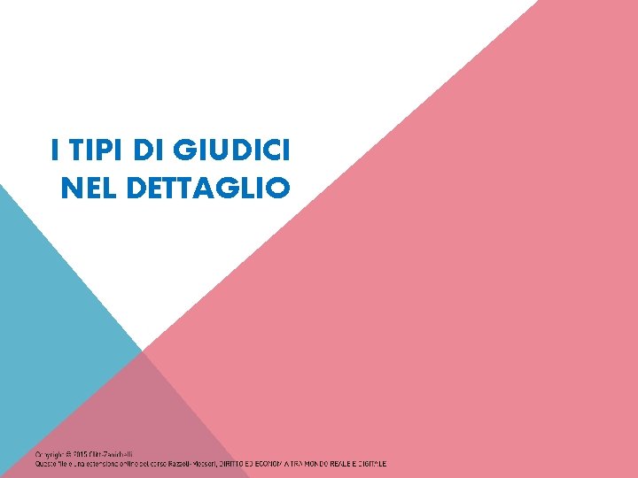 I TIPI DI GIUDICI NEL DETTAGLIO 