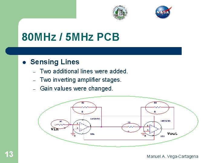 80 MHz / 5 MHz PCB l Sensing Lines – – – 13 Two