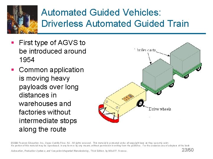 Automated Guided Vehicles: Driverless Automated Guided Train § First type of AGVS to be