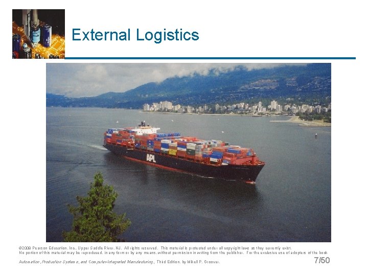 External Logistics © 2008 Pearson Education, Inc. , Upper Saddle River, NJ. All rights