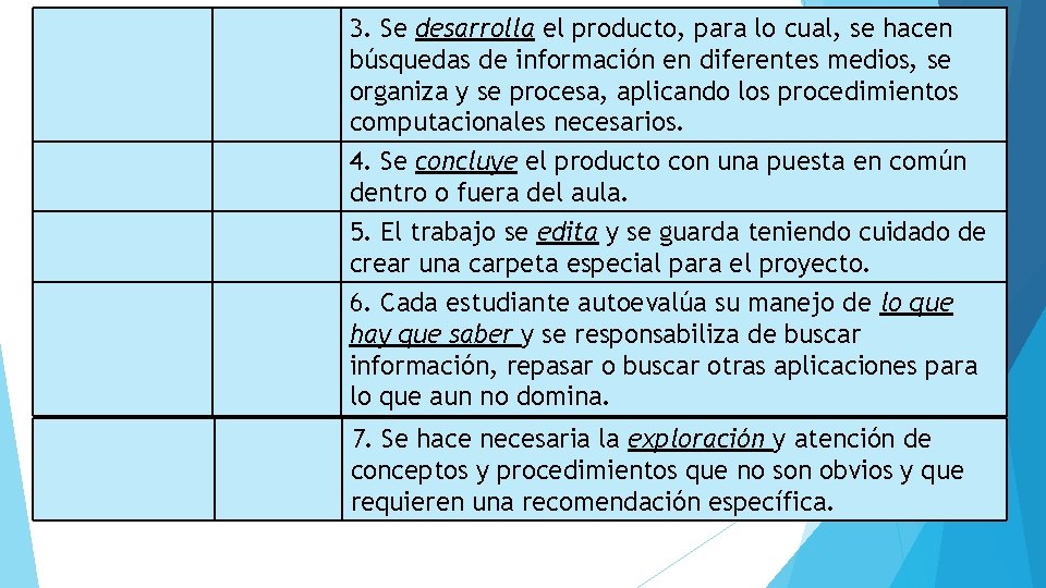 3. Se desarrolla el producto, para lo cual, se hacen búsquedas de información en