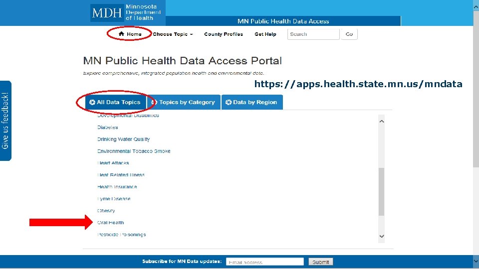 MN Public Health Data Access Portal https: //apps. health. state. mn. us/mndata 9/10/2020 Optional