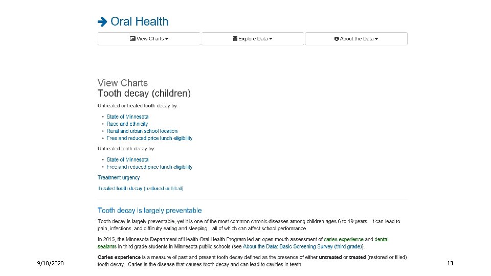 Example view charts page 9/10/2020 Optional Tagline Goes Here | mn. gov/websiteurl 13 