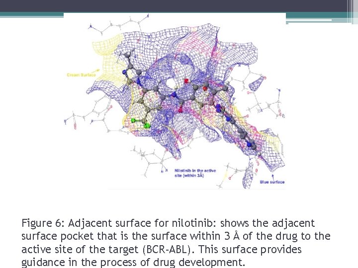 Figure 6: Adjacent surface for nilotinib: shows the adjacent surface pocket that is the