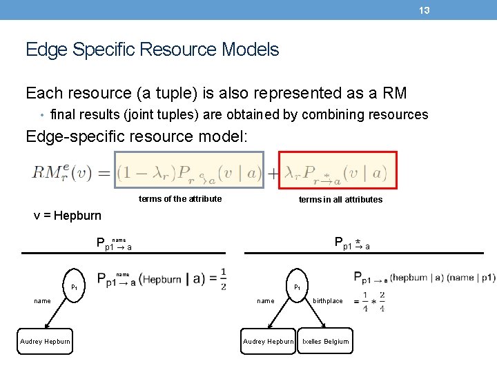 13 Edge Specific Resource Models Each resource (a tuple) is also represented as a