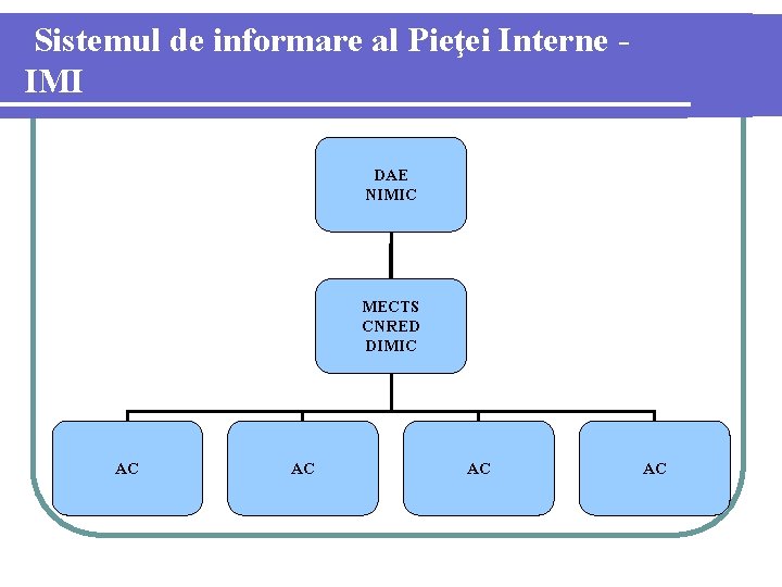 Sistemul de informare al Pieţei Interne IMI DAE NIMIC MECTS CNRED DIMIC AC AC