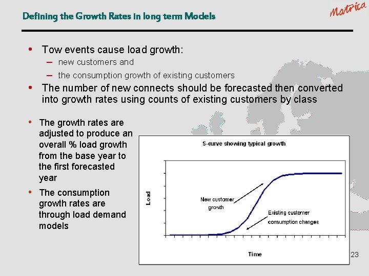 Defining the Growth Rates in long term Models • Tow events cause load growth: