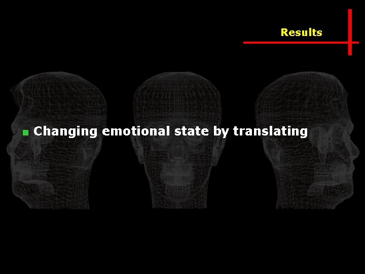 Results ■ Changing emotional state by translating 