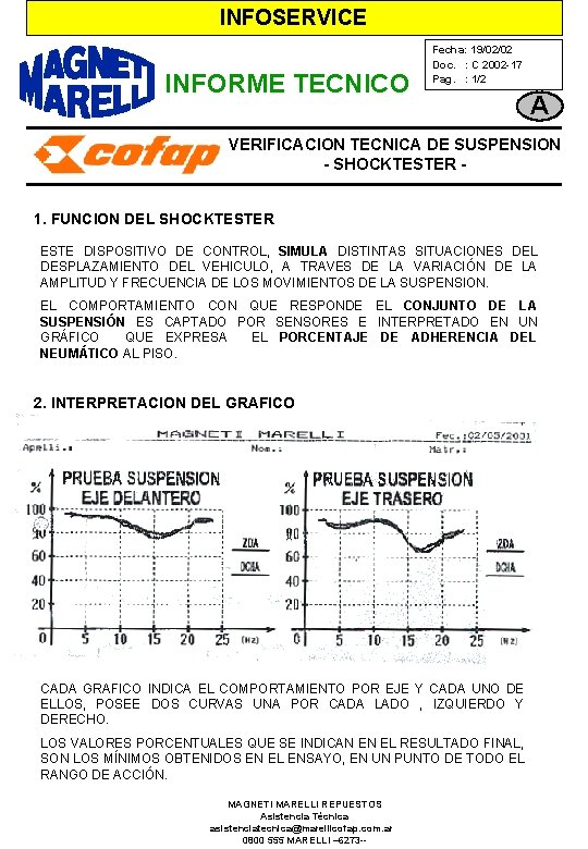 INFOSERVICE INFORME TECNICO Fecha: 19/02/02 Doc. : C 2002 -17 Pag. : 1/2 A