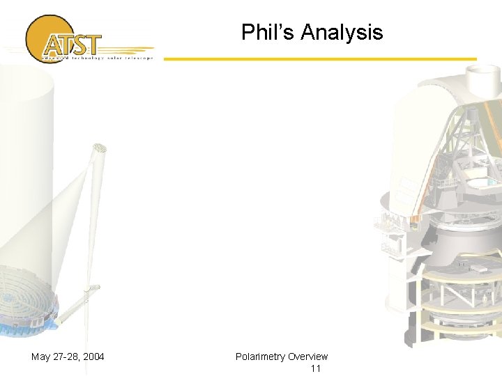  Phil’s Analysis May 27 -28, 2004 Polarimetry Overview 11 