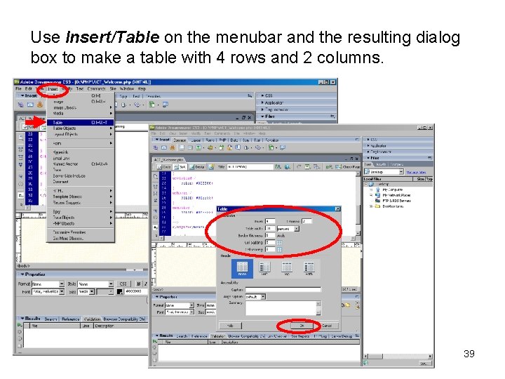 Use Insert/Table on the menubar and the resulting dialog box to make a table