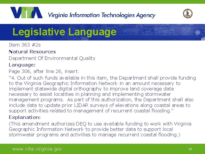 Legislative Language Item 363 #2 s Natural Resources Department Of Environmental Quality Language: Page