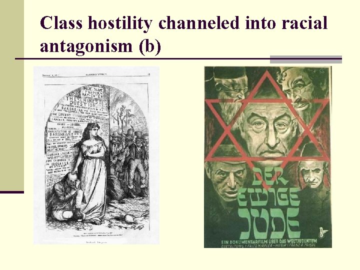 Class hostility channeled into racial antagonism (b) 