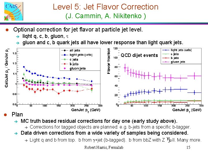 Level 5: Jet Flavor Correction (J. Cammin, A. Nikitenko ) l Optional correction for