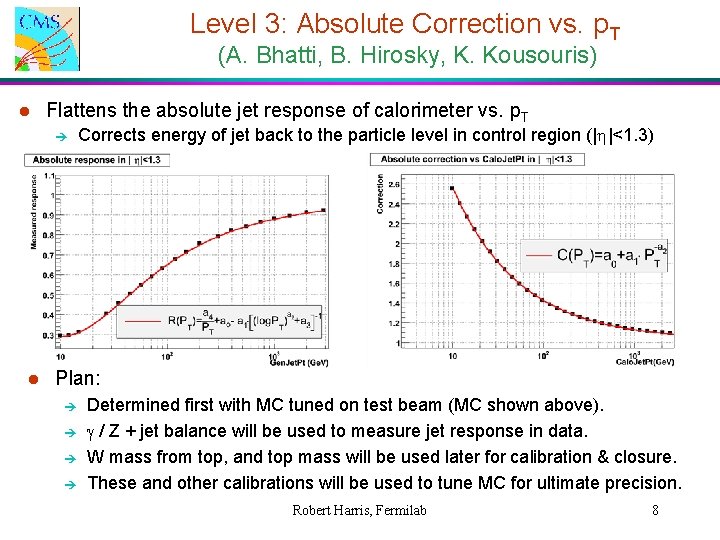 Level 3: Absolute Correction vs. p. T (A. Bhatti, B. Hirosky, K. Kousouris) l