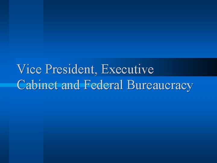 Vice President, Executive Cabinet and Federal Bureaucracy 