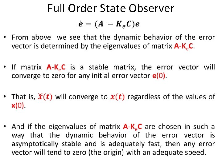 Full Order State Observer • 