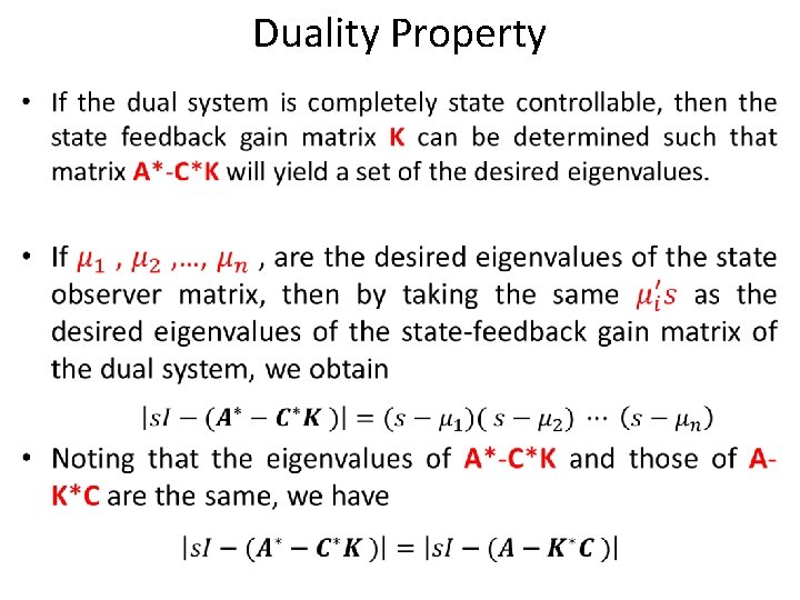 Duality Property • 