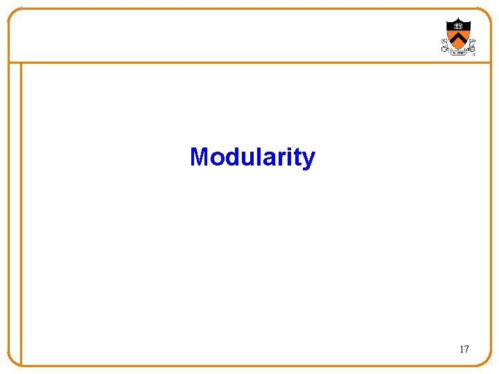 Modularity 17 