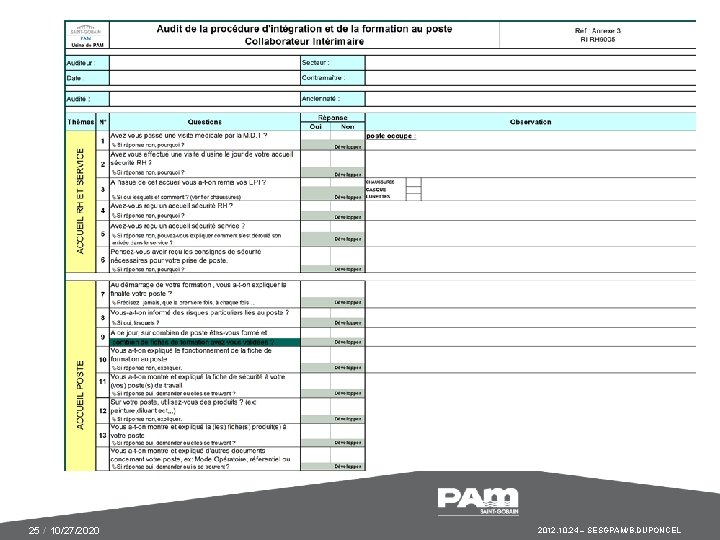 25 / 10/27/2020 2012. 10. 24 – SESGPAM/B. DUPONCEL 