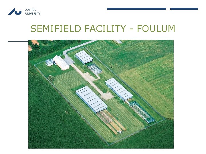 AARHUS UNIVERSITY Kontakt: Finn Christensen SEMIFIELD FACILITY - FOULUM 