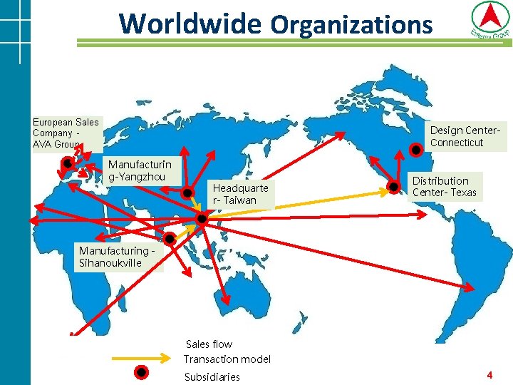 Worldwide Organizations European Sales Company AVA Group Design Center- Connecticut Manufacturin g-Yangzhou Headquarte r- Worldwide Organizations European Sales Company AVA Group Design Center- Connecticut Manufacturin g-Yangzhou Headquarte r-