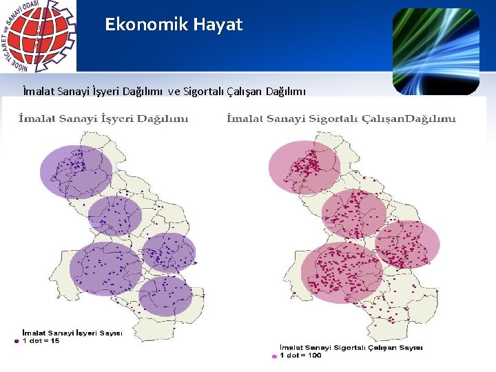 Ekonomik Hayat İmalat Sanayi İşyeri Dağılımı ve Sigortalı Çalışan Dağılımı 