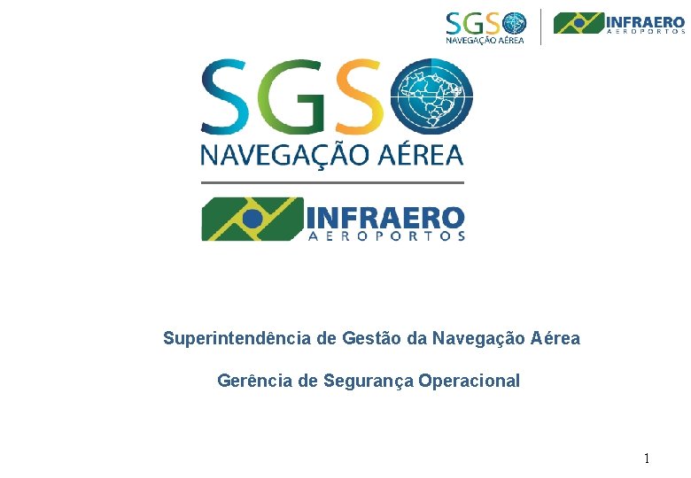 Superintendência de Gestão da Navegação Aérea Gerência de Segurança Operacional 1 