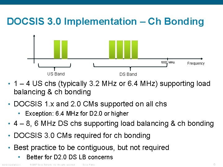 DOCSIS 3. 0 Implementation – Ch Bonding 1002 MHz US Band Frequency DS Band DOCSIS 3. 0 Implementation – Ch Bonding 1002 MHz US Band Frequency DS Band