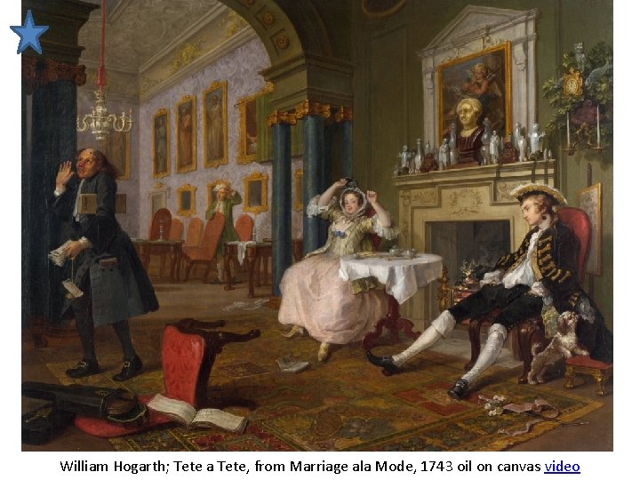 William Hogarth; Tete a Tete, from Marriage ala Mode, 1743 oil on canvas video